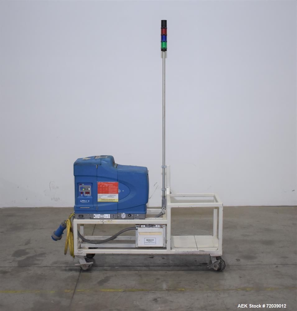 Used Nordson Problue 10 Hot Melt Adhesive Applicator System. Volume 10 liter, melt rate per hour 24 pound, throughput per hour 27.3 pound. Mounted on painted carbon steel frame with casters. Serial# ...